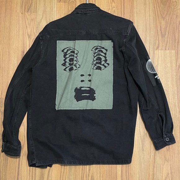 Oversized denim shirt jacket - Picture 2 of 2